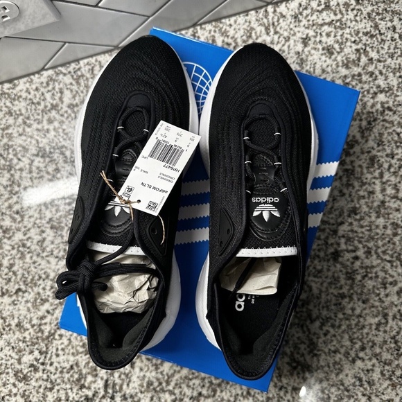 Adidas Originals ADIFOM SLTN Lifestyle Shoes Men Sz 9.5 HP6477 Boost Black/White main image 7